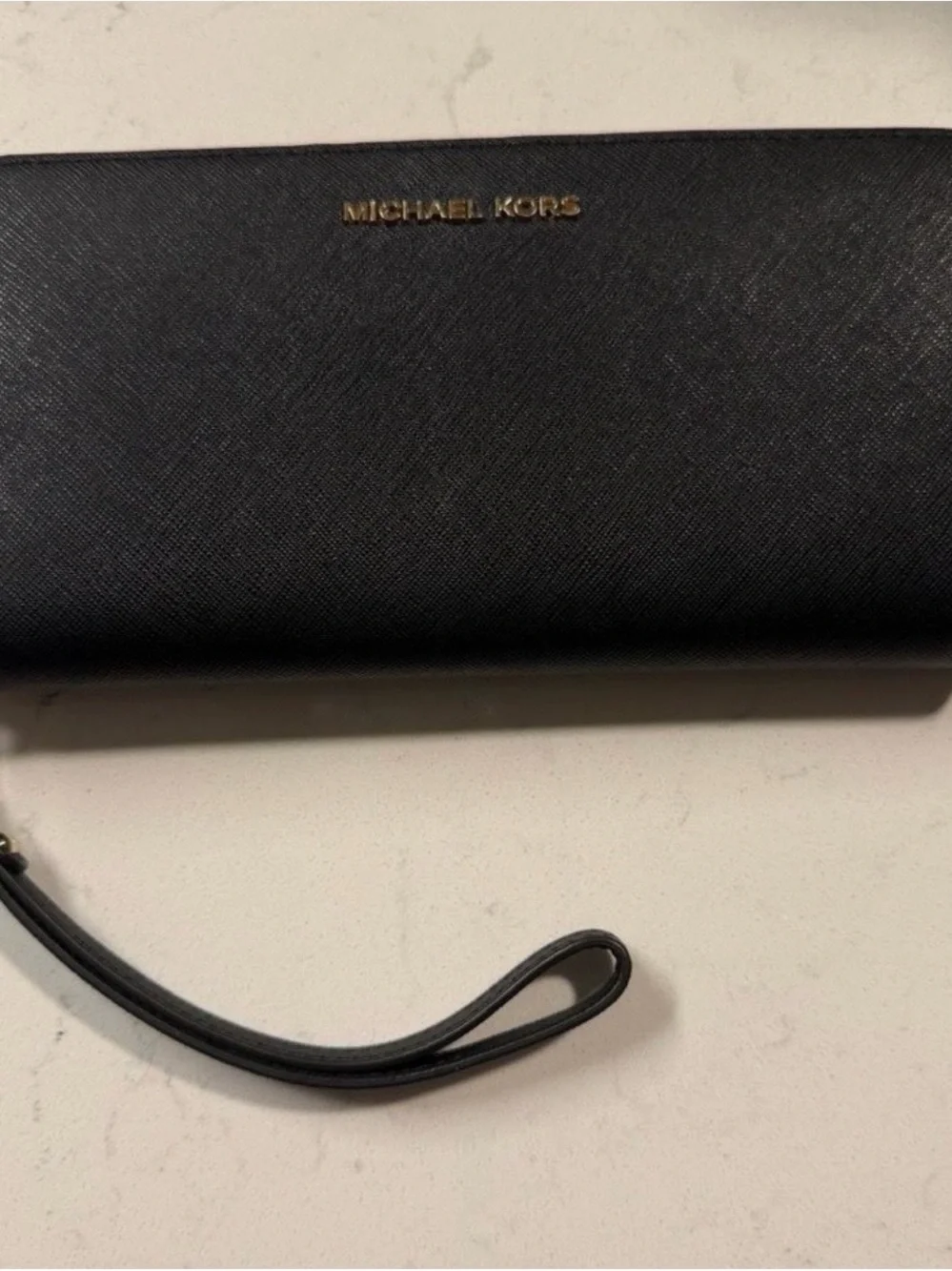 Michael Kors Black Saffiano Leather Wristlet